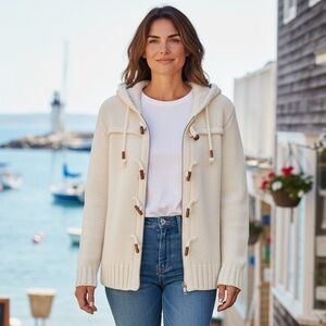 Eddie Bauer Cream Wool Blend Jacket